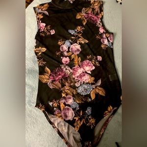 Floral sheer bodysuit. Dressy.